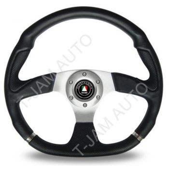 Autotecncia Black Leather Steering Wheel 350mm ADR Approved