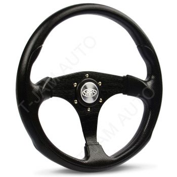 SAAS Octane Sports Steering Wheel 350mm Black Poly Black Spoke