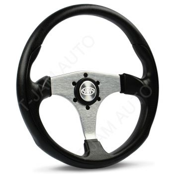 SAAS Octane Sports Steering Wheel 350mm Black Poly Brushed Allow Spoke
