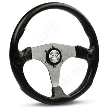 SAAS Octane Sports Steering Wheel 350mm Black Poly Titanium Spoke