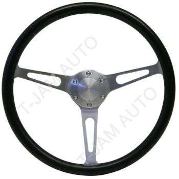 SAAS Polyurethane Classic Steering Wheel Brushed Slots 380mm