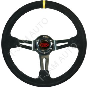 SAAS Suede Steering Wheel 350mm Deep Dish