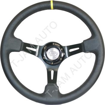 SAAS Leather Steering Wheel 350mm Deep Dish