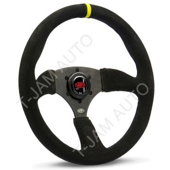 SAAS Steering Wheel Suede 14 ADR Tokyo Motorsport Black Spoke + Indicator