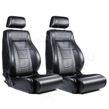 SAAS 2 (Pair) x Seats Trax 4x4 Black PU Leather ADR Compliant