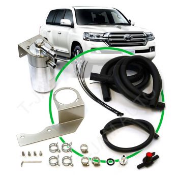 SAAS Oil Catch Tank 500ml Polished Full Kit suits Landcruiser 200 Series 2007-on